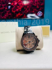 New Michael Kors MK5879 Women's Everest Black Rose Stainless-Steel Quartz Watch
