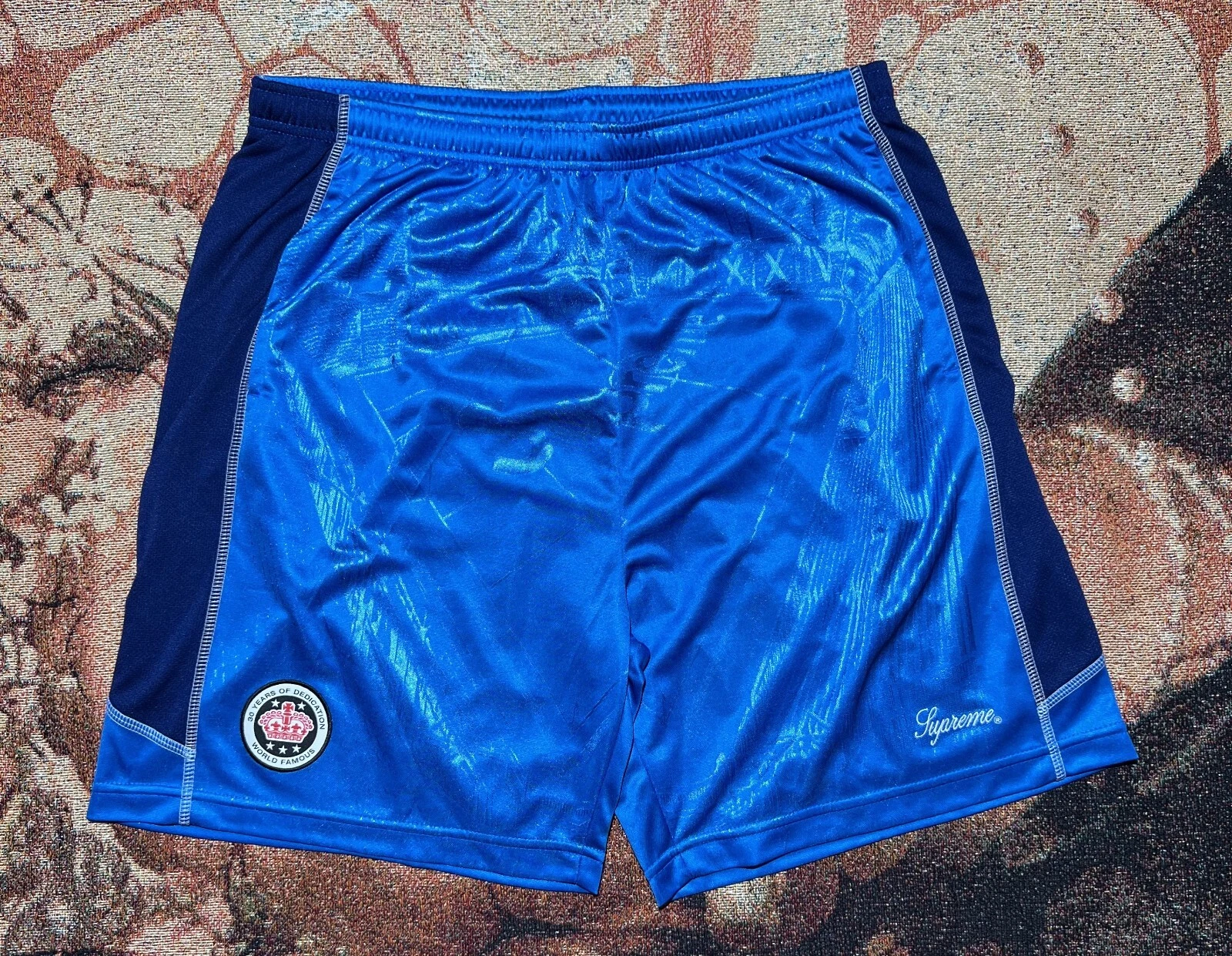 Short de football jacquard suprême bleu taille L neuf