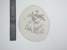 vtg 1960s 70s Tattoo Flash acetate stencil Taurus Greek Revival Zodiac ZOD1