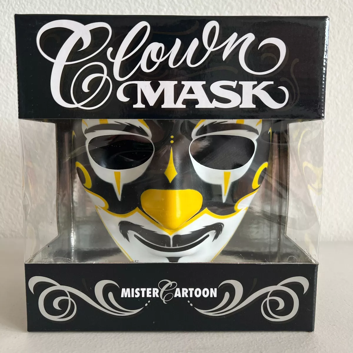 Black & Yellow MISTER CARTOON CLOWN MASK | eBay