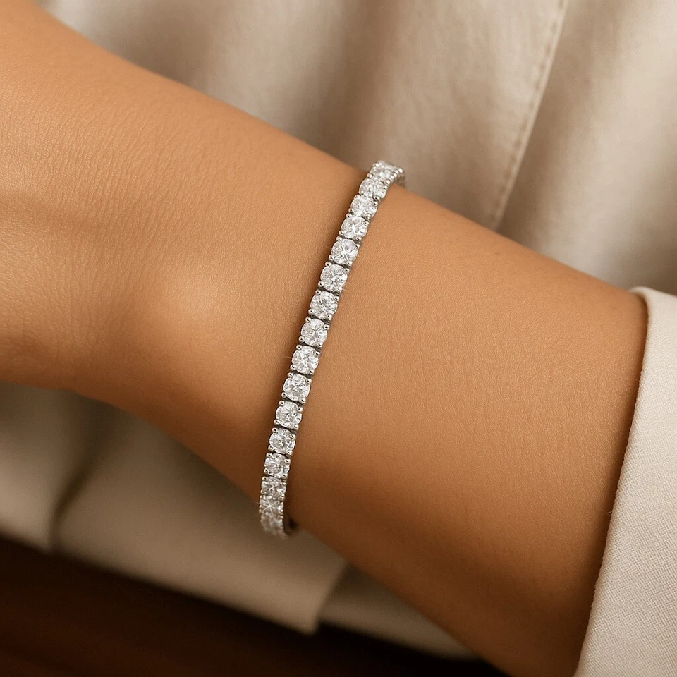 Best Seller! 2.25 Ct 100%Natural Round Cut Diamond Tennis Bracelet In White Gold - Image 2 of 4