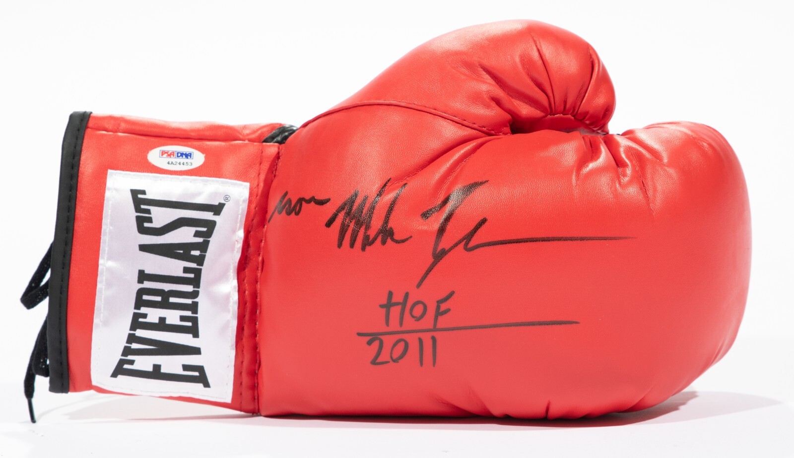 Mike Tyson Signed Everlast Boxing Glove PSA/DNA COA w/ HOF 2011 & IRON Auto'd R view 5