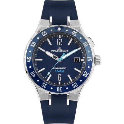 JACQUES LEMANS Herrenuhr Hybromatic 1-2109C 42 mm 10 ATM