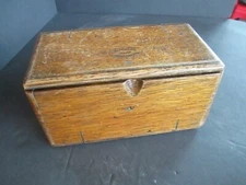 Antique Sewing Machine Joint Puzzle Storage Oak Box Patent 1889 Box Only  02C101