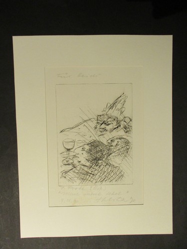 Fritz Klier "MENE MENE TEKEL" Radierung E. A. 1990 Vornbach Passau - Picture 2 of 4