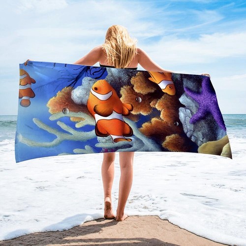 Underwater Style Microfiber Beach Towel Quick Drying Sand-Free Sports Bath Towel - Picture 17 of 17