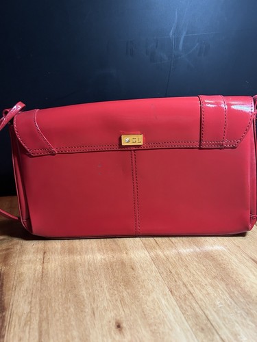 Vintage Susan Lucci Genuine Leather Red Shoulder Bag Purse - Picture 2 of 12
