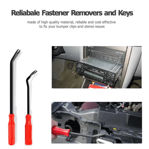 Plastic Trim Removal Pry Tool Set for Car Radio Panel Door Dash Clip Fasteners - Picture 6 of 12