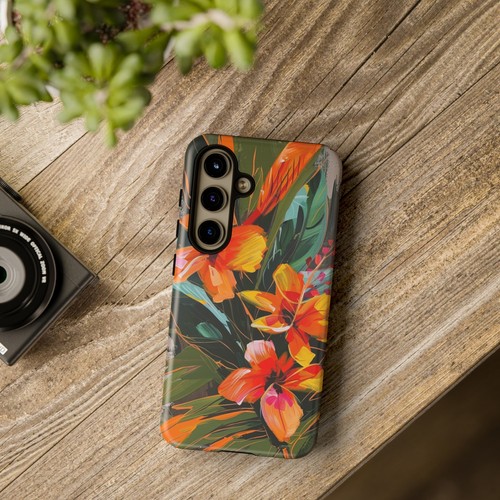 Phone-Ink iPhone, Pixel, Samsung Galaxy Case - Orange Hibiscus Flower Painting - 第 119/191 張圖片
