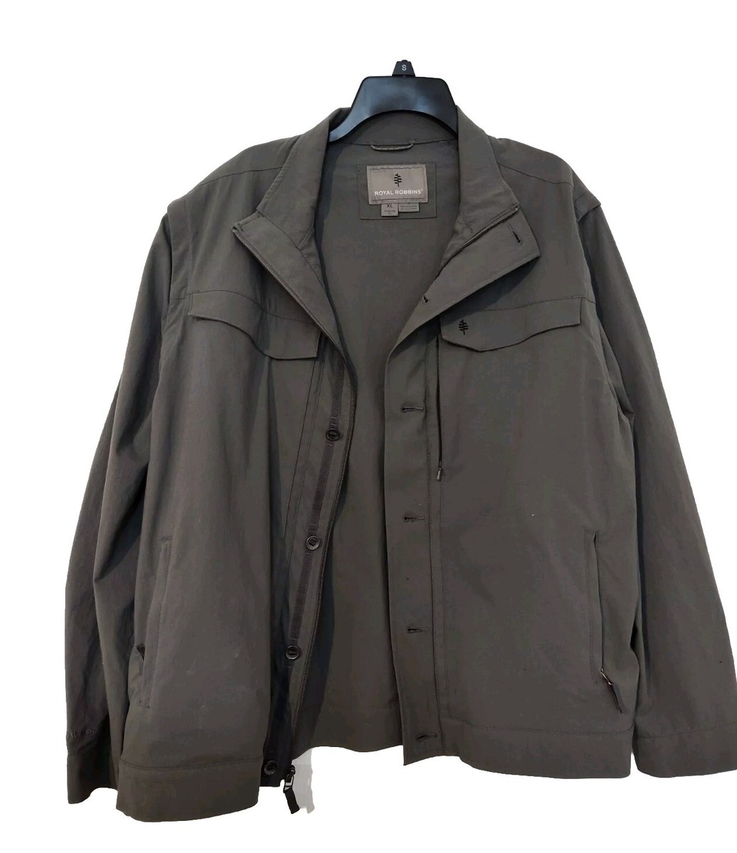 Royal Robbins Men's XL Charcoal Zipper/Button convertible Traveler