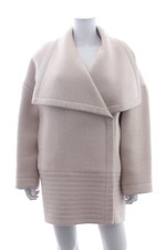Chloe Leather-trimmed Alpaca And Wool-blend Coat / Light Grey