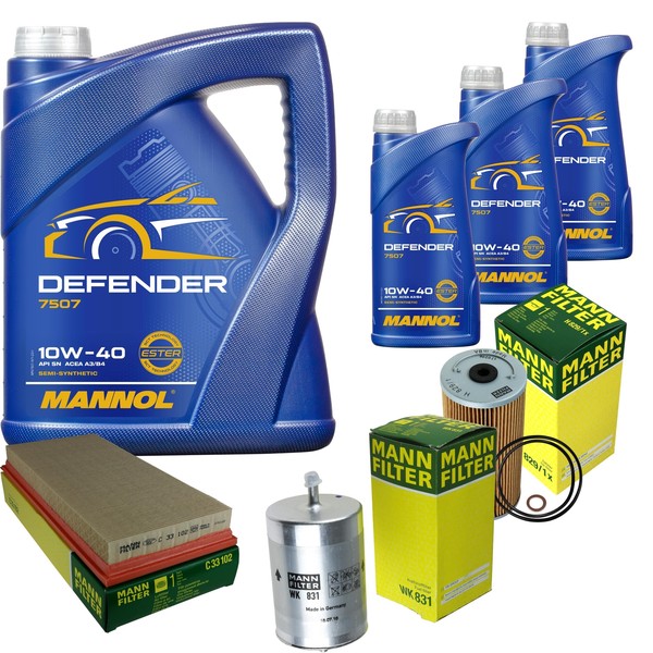 MANN-FILTER Inspektionspaket 8L Mannol Defender 10W-40 FüR Mercedes-Benz Sl 500-image