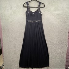 ANA Womens Maxi Dress Blue Sleeveless Studded Scoop Neck Pullover Strap Size S