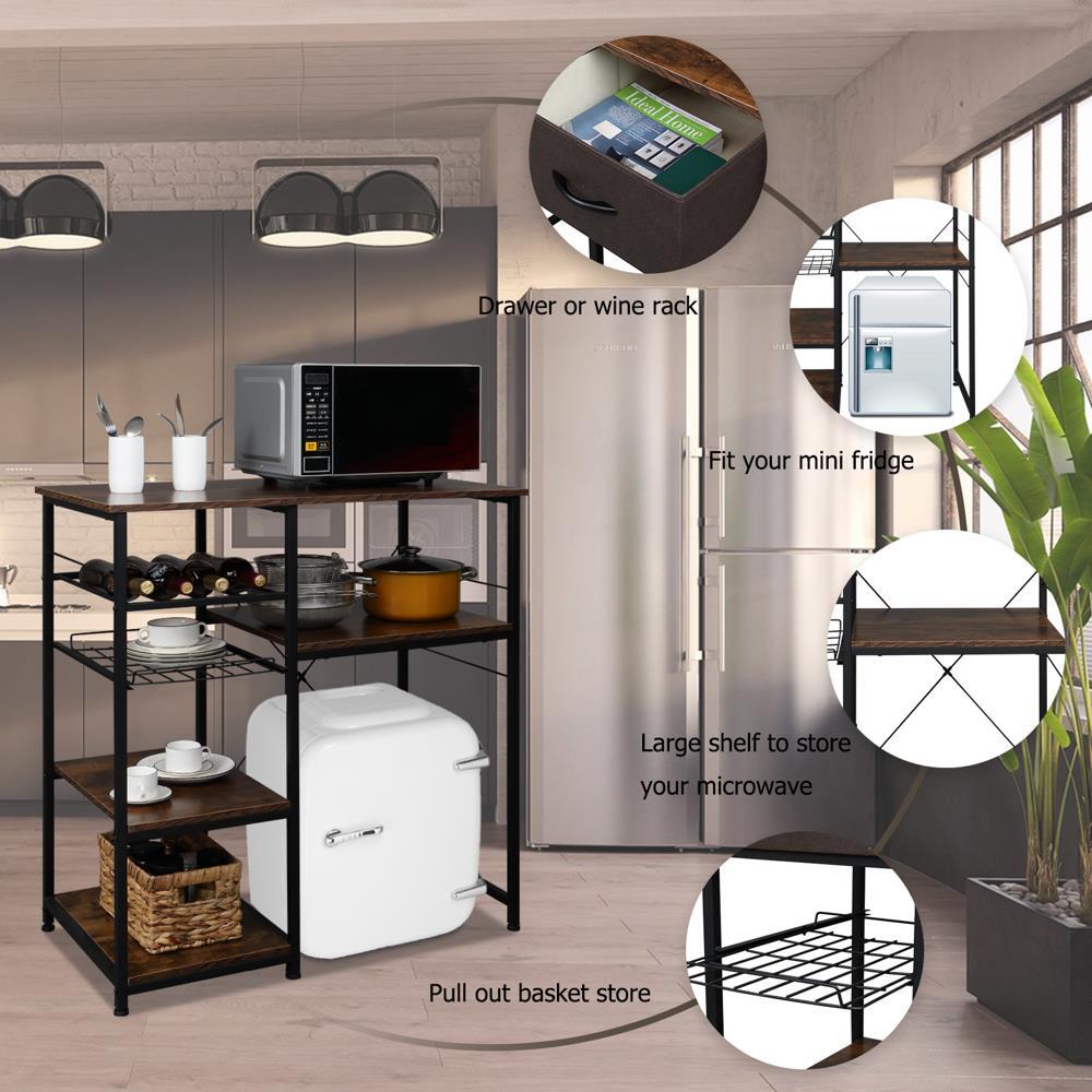 Corner Cabinet 17 Stories 6-Tier Kitchen Bakers Rack, Utility Storage ...