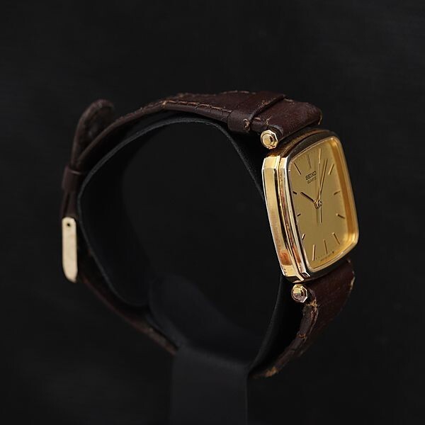 Seiko 9021-502A QZ Gold Dial Square Men's Watch, Good