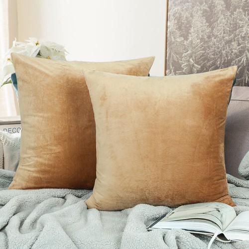 Throw Pillow Cover Set of 2 Sofa Decor Velvet Cushion Case 18 Colors Available - Picture 15 of 64