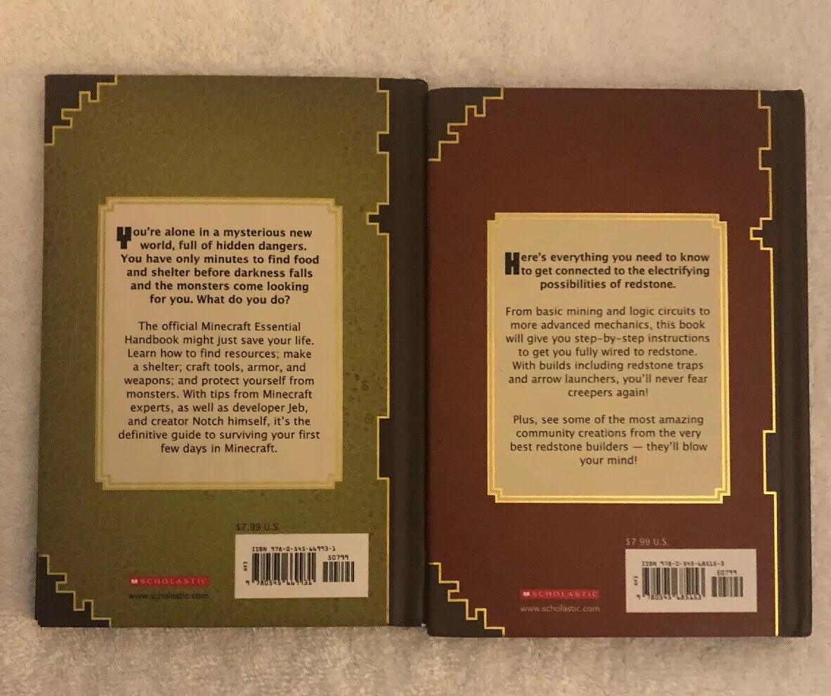 Minecraft Redstone and Essential Handbook Pair Two Official Mojang 