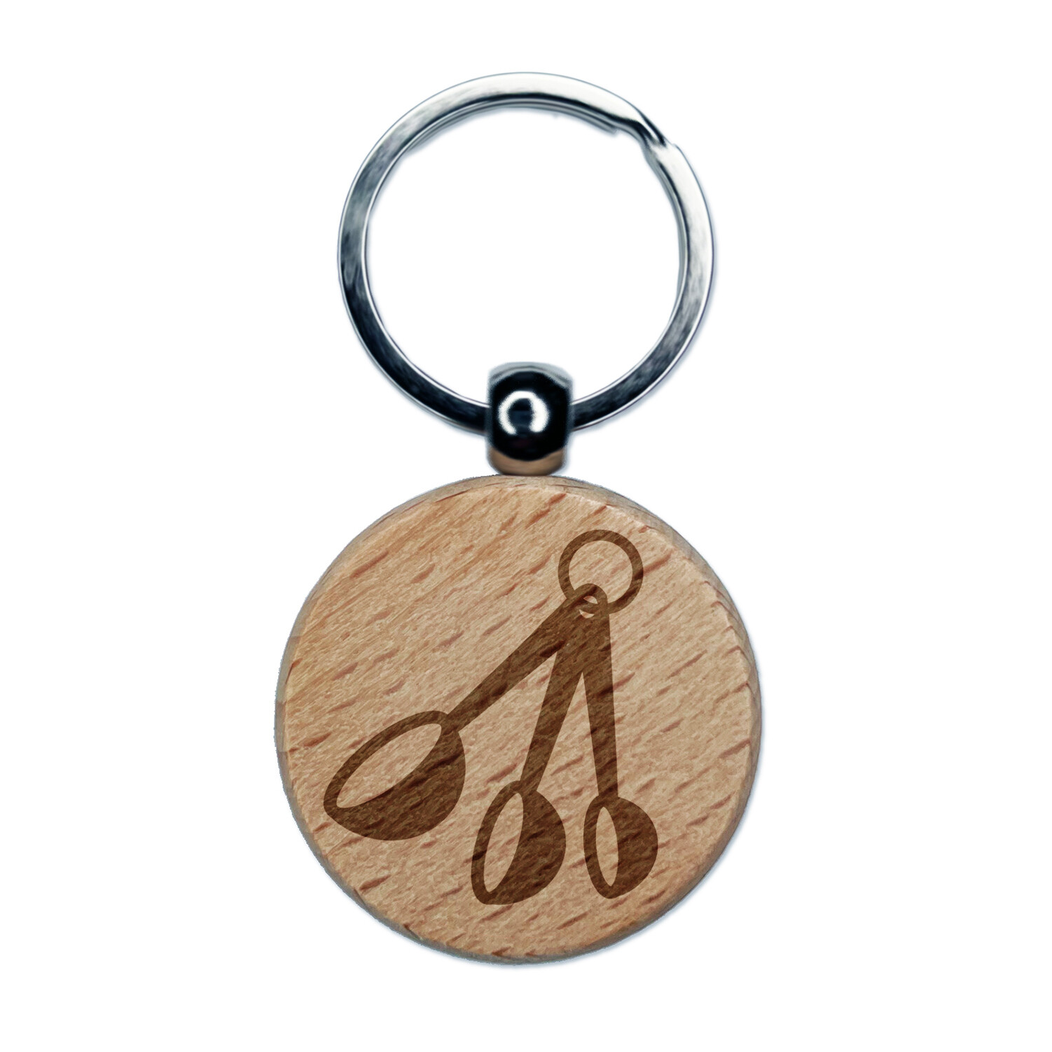 Engraved Wood Measuring Spoons Keychain for Baking and Cooking