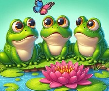 FUNNY FROGS AND BUTTERFLY COMPUTER MOUSE PAD 9.25 x 7.75 OR HOT PAD