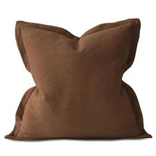 Rustic Lodge Brown Textured Euro Sham Cover 27"x27"
