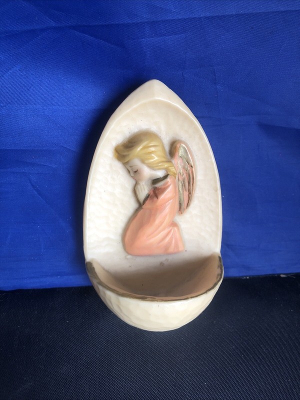 Holy Water Font Praying Angel 5” NWT New