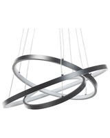 HäNgelampe Led Metall Schwarz Dia. 30 - 50 Cm 3 Ringe Atrek