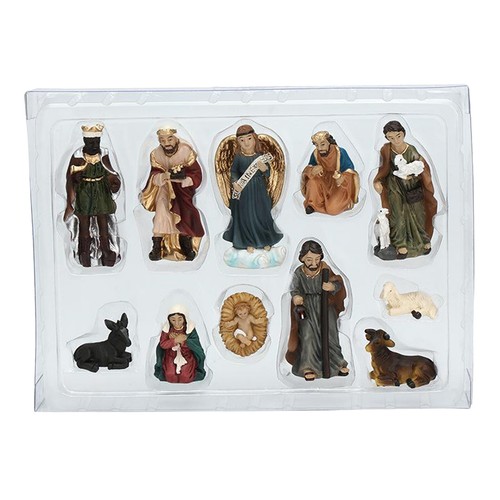 Christmas Traditional Nativity Scene Figurines Stable Crib Set Decorations Gifts - Picture 3 of 9