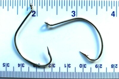 100 Mustad 37160 2X Nickel Kahle Fish Hooks size 2/0 - kahle hooks