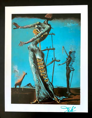 Salvador Dali 1970 Vintage Offset Lithograph Framed Surrealist Art