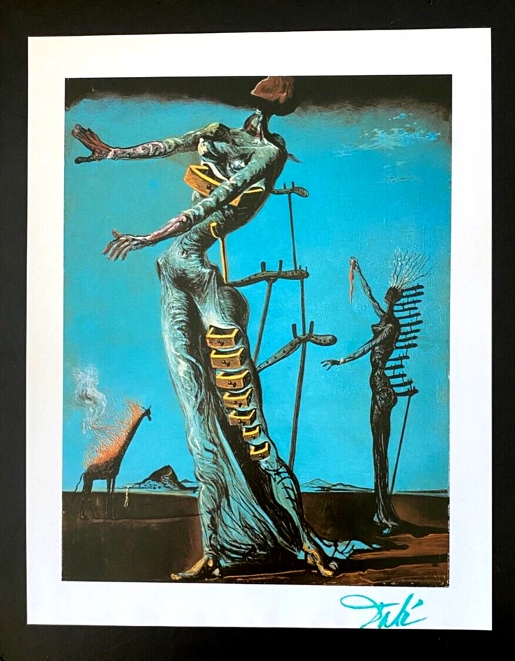 SALVADOR DALÍ | Litografía Offset Vintage 1970 Firmada | Enmarcada en Marco Nuevo $ Foto 2 de 3