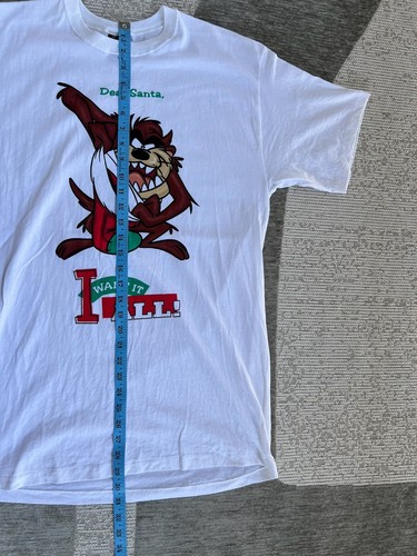 T-shirt vintage anni 90 Taz Looney Tunes L Caro Babbo Natale voglio tutto diavolo della Tasmania - Foto 8 di 10