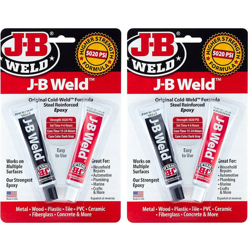 2x JB Weld Original Cold Weld Steel Reinforced Epoxy Glue Strong Bond