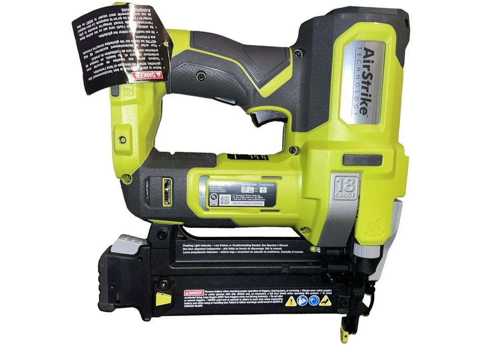 Ryobi One+ P321 18V Cordless AirStrike Brad Nailer W/ Two Batteries