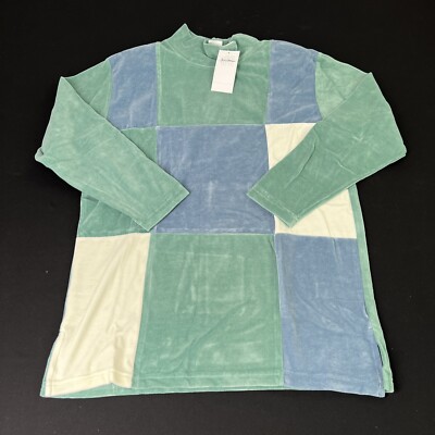 Jason Maxwell Colorblock Meadow Green Long Soft Shirt Womens Size L NWT