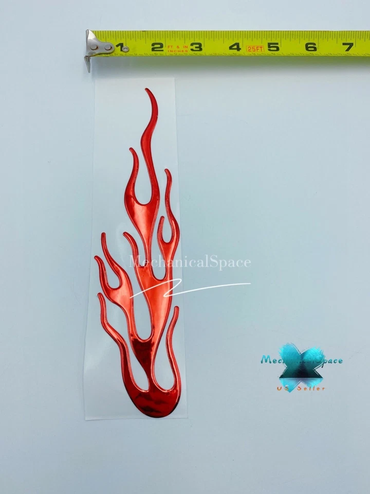 2XRed Plástico Suave Patrón Llama Fuego Coche Pegatina Estilo 3D Adhesivo Calcomanía Decoración Foto 2 de 4