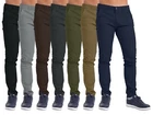Mens Chino Trousers Slim Fit Casual Cotton Stretch Jeans Pants Waist Sizes 32-40
