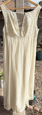 Vintage Henson Kickernick Ivory Long Nightgown Chiffon Angelcore Fairy Size M