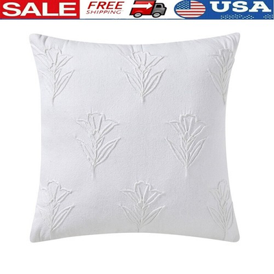 #ad #ad Floral Pleated Cotton Decorative Pillow 20 X 20 Accent Cushion Spot Clean 1.5 Lb $24.14