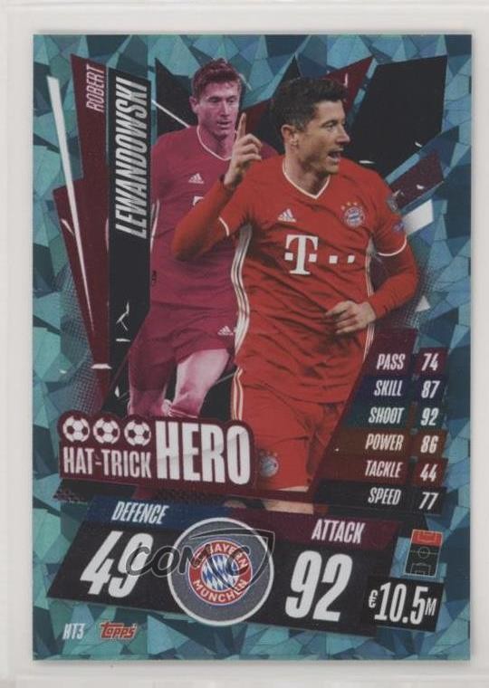 2020-21 Topps Match Attax UCL Hat-Trick Hero Robert Lewandowski #HT3 uk2