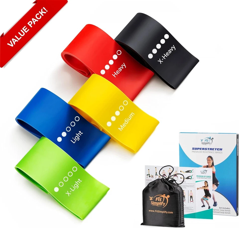 Bandas de ejercicio Fit Simplify Resistance Loop con guía de instrucciones Foto 4 de 4