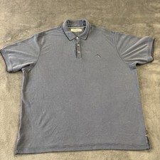 Tommy Bahama Polo Shirt Men XL Blue Short Sleeve Modal Golf Marlin Fishing Beach