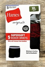 Hanes Originals Boys SuperSoft Boxer Briefs 5Pk Multicolor Size X-Large 16-18