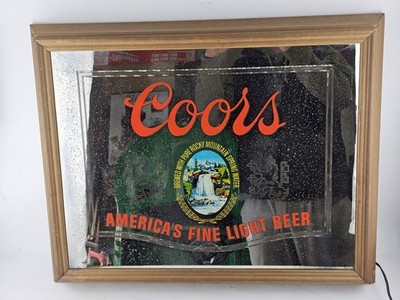 Vintage 1978 COORS Rocky Mountain Springs Lighted Mirror Beer Sign