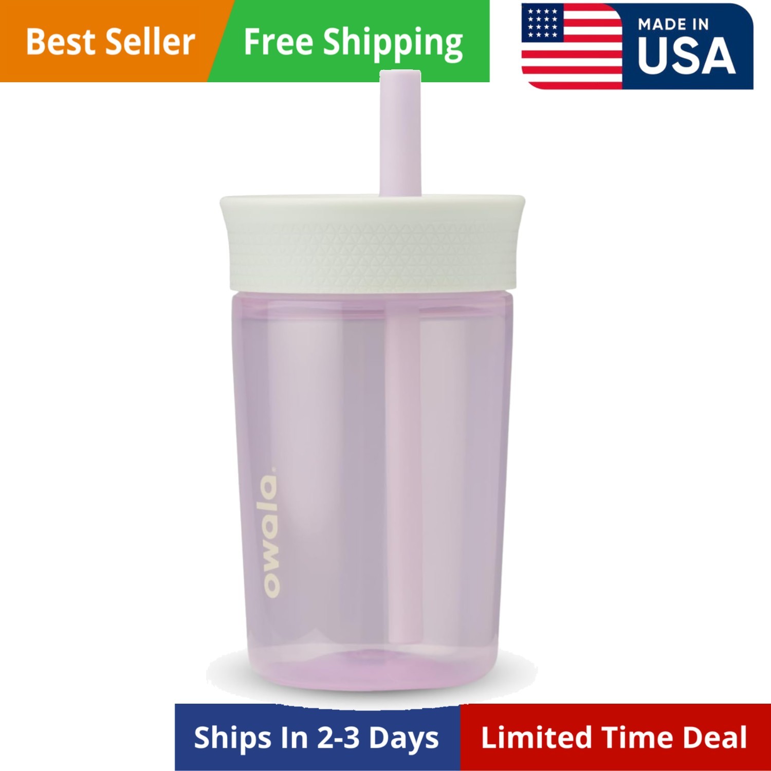 Owala Kids 15oz Insulated Tumbler, BPA-Free Spill-Resistant 