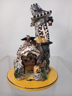 BLUE SKY CLAYWORKS HEATHER GOLDMINC BAT CAVE TEALIGHT CANDLE HOUSE 2002 WITH BOX