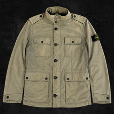 Stone Island Micro Reps Field Jacket Olive Green Water Repellent Utility Jacket