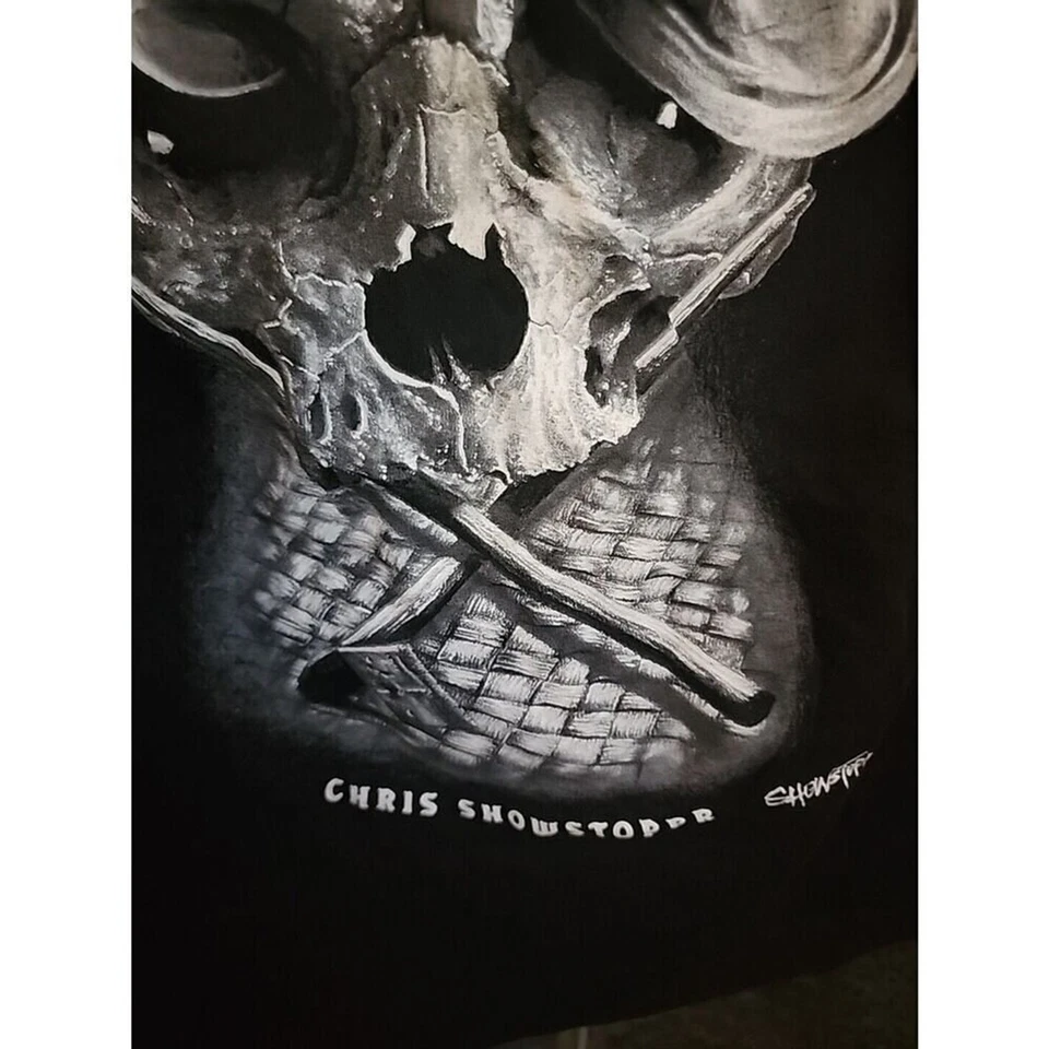 Camiseta Sullen Art Collective Skull Grunge Gráfica Mediana Nueva con Etiquetas CR6 Calavera Negra Foto 3 de 4