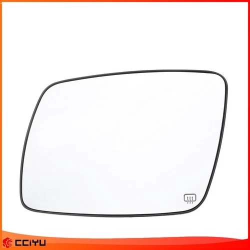 Door Mirror Glass W/Plate Driver Chrome Flat Heated For 09-14 Dodge Journey