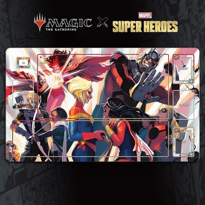 MTG X MARVEL Playmat TCG | 24x14''(60*35cm) | Avengers Academy - Stitched EDGES