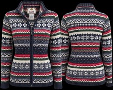 Tiara International Fair Isle Cardigan Small Y2K Nordic Christmas Zip Sweater
